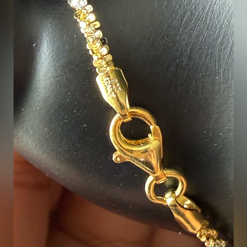 Elegant twisted Gold over Sterling silver Chain Necklace. 18in. NWOT - Picture 2 of 2